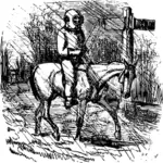 Векторный рисунок водолаза на коне