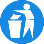 処分のゴミ箱の記号ベクトル図で