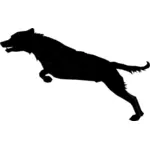 Прыжки собаки силуэт векторной графики
