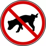 कोई कुत्ता peeing चेतावनी संकेत वेक्टर छवि