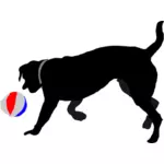 Hunden jage ballen vector illustrasjon