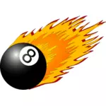 Snooker piłkę z płomieni wektor