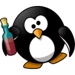 Image vectorielle pingouin ivre