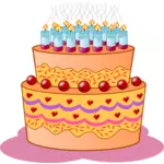 जन्मदिन केक वेक्टर क्लिप आर्ट छवि
