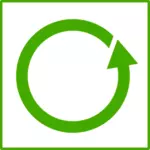 Vektor ClipArt för eco gröna återvinna ikonen med tunn ram