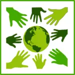 Eko zielony solidarności ikona ilustracja wektorowa