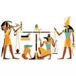 Färgglada gamla egyptiska målning
