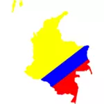 מפת קולומביאני בצבעי הדגל הלאומי