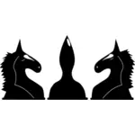 Imagem vetorial de cabeças de cavalo simétrico