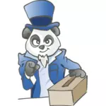 Wybory panda z urny ilustracji wektorowych