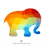 لون صورة ظلية من الفيل