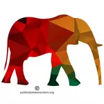 Sylwetka słoń z kolorowy wzór