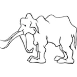 Elefante velho Vector Clipart