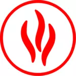 Brannfarlig element logo farge illustrasjon
