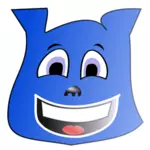 Emoticon blu felice