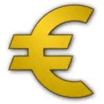 欧元货币符号在黄金矢量图