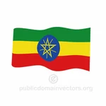 Melambai-lambaikan bendera Ethiopia vektor