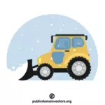 Excavator clears snow