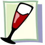 إمالة النبيذ الأحمر الزجاج ناقلات مقطع الفن