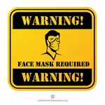 Mască facială necesară semn de avertizare