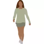 Meçhul kadın yürüyen vektör görüntü