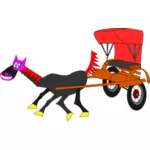 Cartoon häst och vagn
