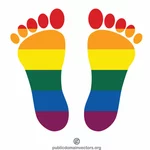 Pés silhueta LGBT cores