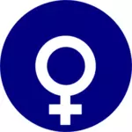 مقطع ناقل الفن من رمز الجنس للإناث على خلفية زرقاء