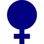 Wektor rysunek symbol pełni niebieski płci dla kobiety