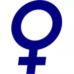 महिलाओं के लिए डार्क ब्लू इटैलिक लिंग प्रतीक के वेक्टर चित्रण