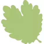 Soluk yeşil yaprak siluet çizimi
