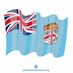 Machając flagą Fidżi