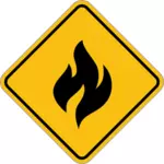 黄色い火のサインのベクトル画像