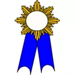 Vektorigrafiikka kultaisesta medaljonkista sinisellä nauhalla