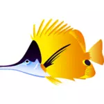 黒と黄色の魚ベクトル イラスト