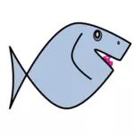 Kreslený modrá ryba