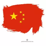 Bandiera cinese dipinto su superficie bianca