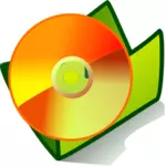 Ilustracja wektorowa pomarańczowy CD teczka ikony