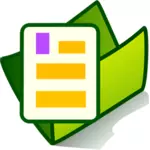 Vetor desenho do ícone de pasta de documento PC verde