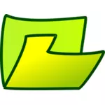 Ilustración de vector de icono de carpeta verde dibujado a mano alzada