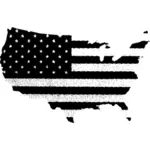 アメリカ合衆国のベクトル図の黒と白の旗