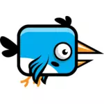 Caricatura de volar el pájaro azul
