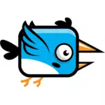 Ilustracja niebieski ptak z dużym dziób