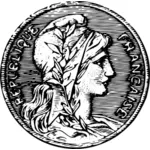 Moneda franco francés bronce