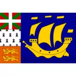 Vlajka regionu Saint Pierre a Miquelon Vektor Klipart