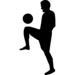 シルエット フリー スタイル サッカー選手のベクトル画像