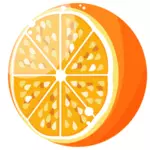 Frische orange Hälfte