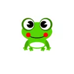 וקטור ציור של צפרדע מאושר ירוק בהיר