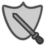 Иконка клипарта меч и щит