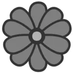 Цветок значок серого цвета
